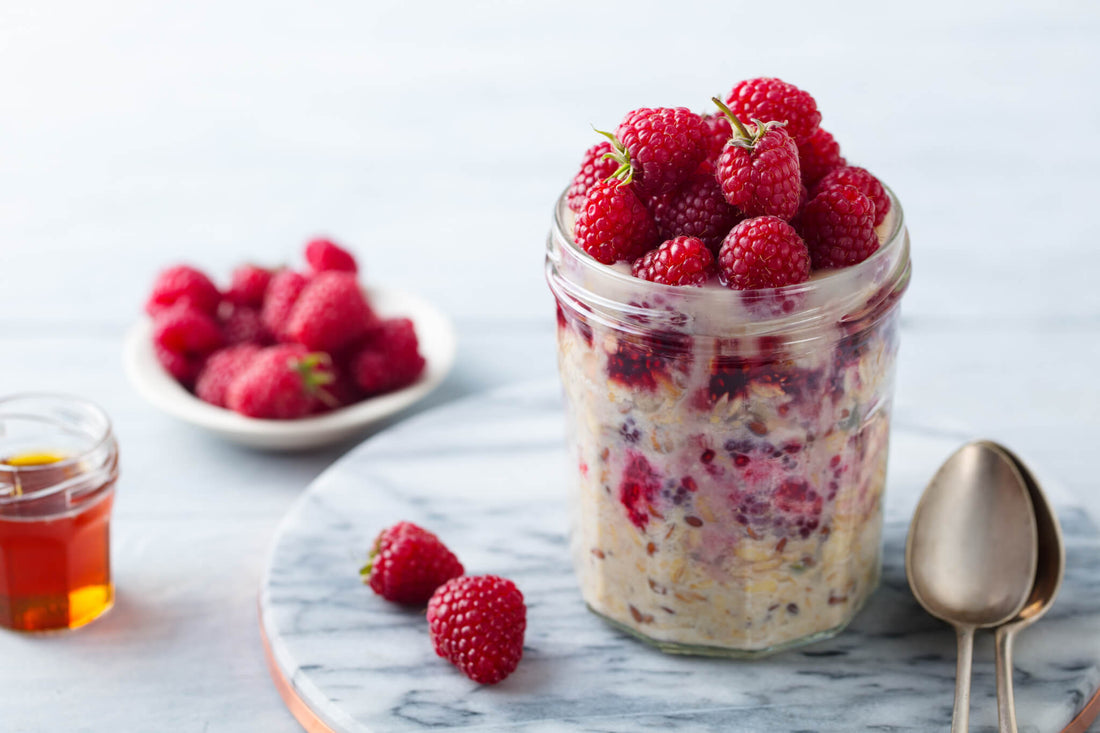 Rezept für Bircher Müsli mit Himbeeren