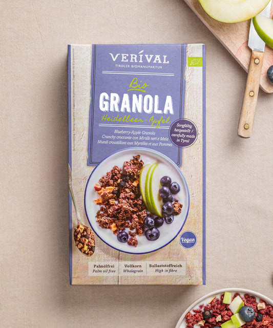 Granola con Mirtilli neri e Mela